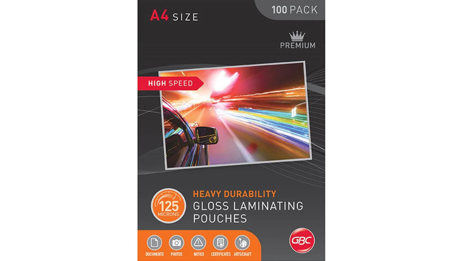 GBC Pack of 100 A4 125 Micron Ibico High Speed Laminator - Clear