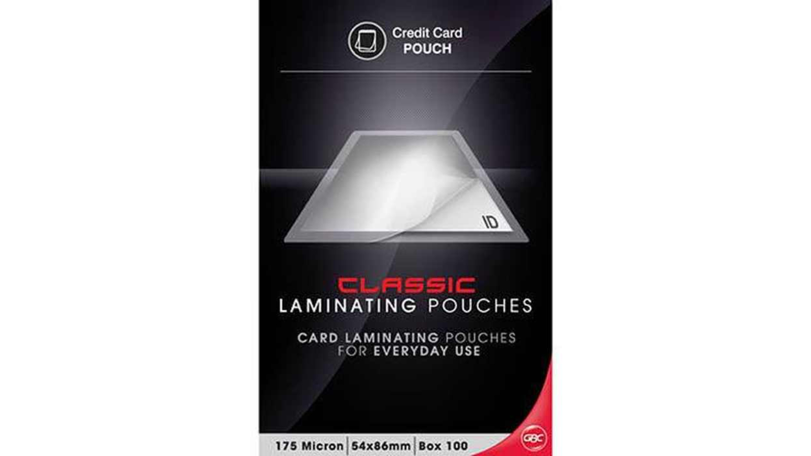 GBC 5.4 x 8.6cm 175 Micron Clear Laminating Pouch - Pack of 100