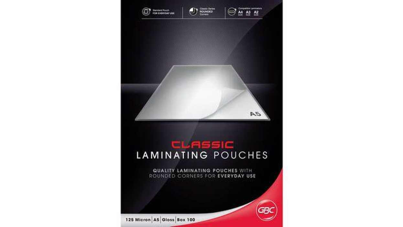 GBC Pack of 100 125 Micron A5 Clear Laminating Pouch