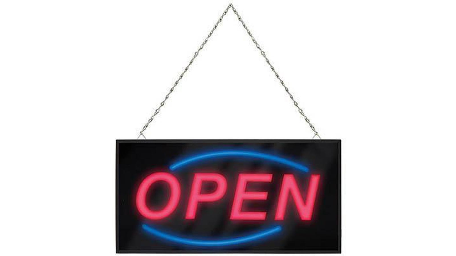Quartet 2 x 48 x 25cm Led Open Sign - Black