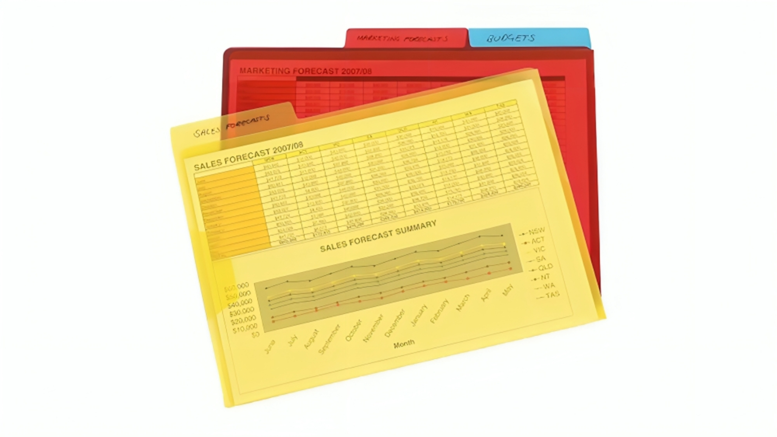Marbig Pack of 3 Clear Letter File with Secure Flap and A4 Tab 