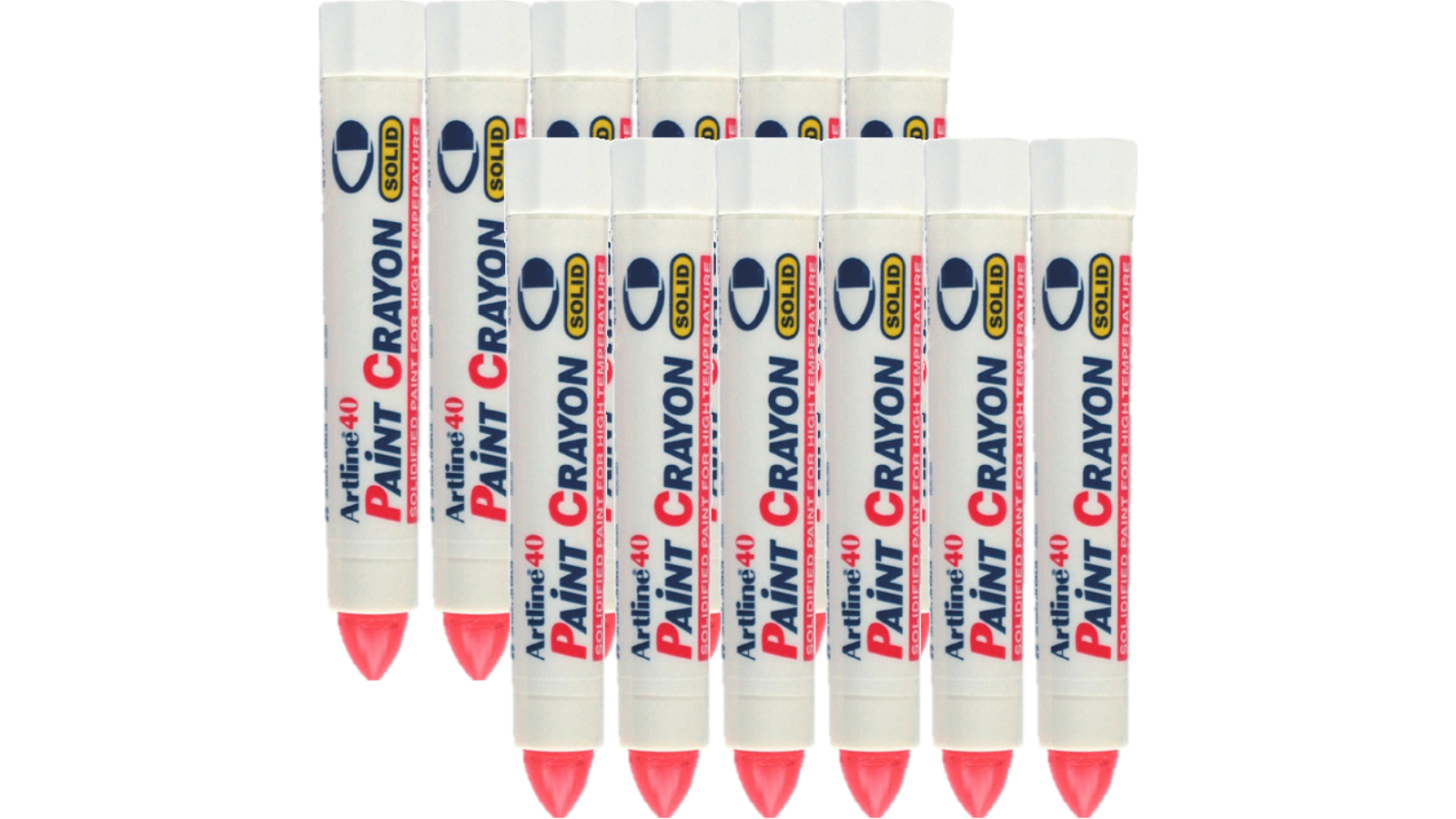 Artline Box of 12 40 Permanent Paint Crayon - Solid Red