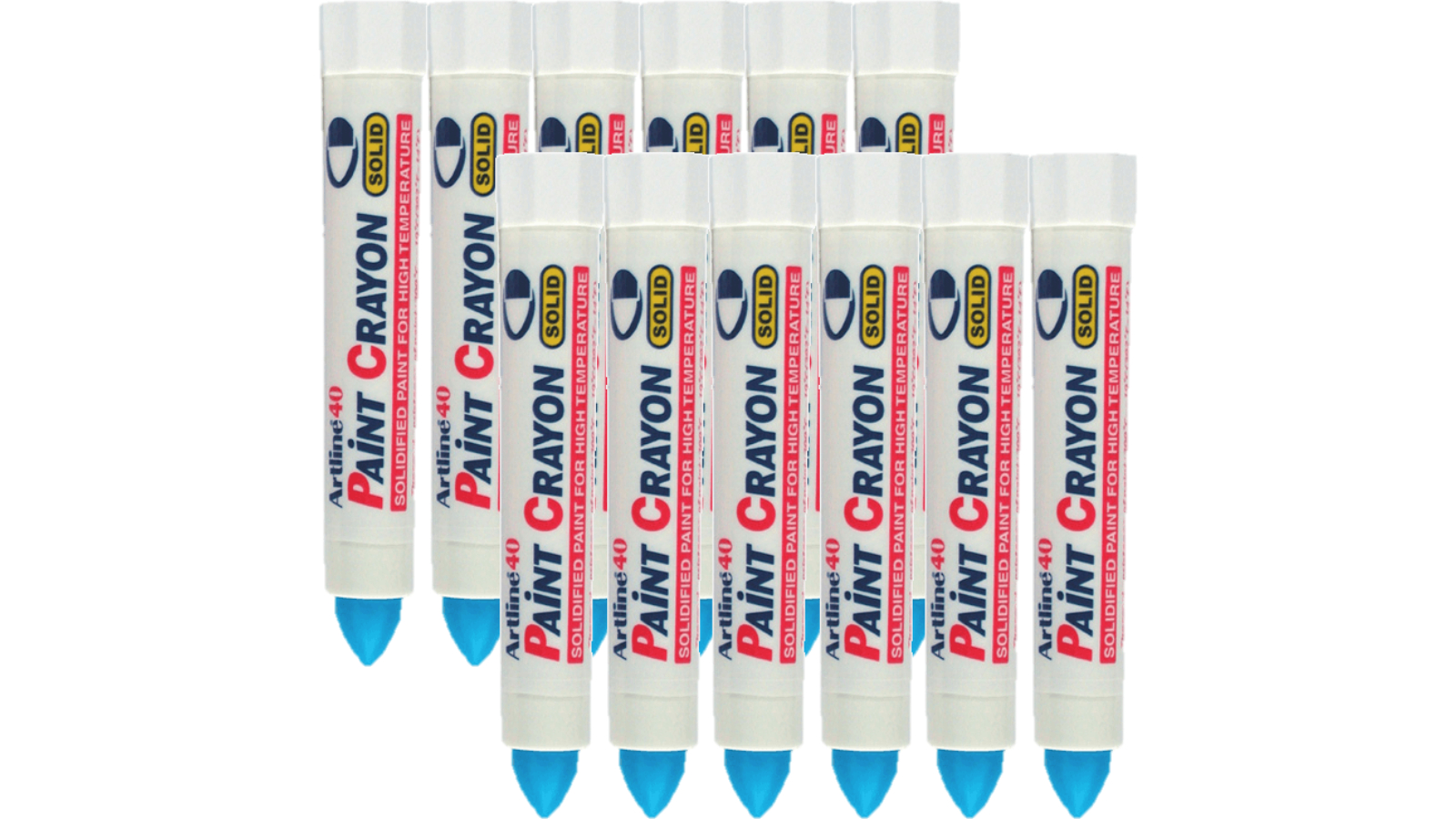 Artline Box of 12 40 Permanent Paint Crayon - Solid Blue
