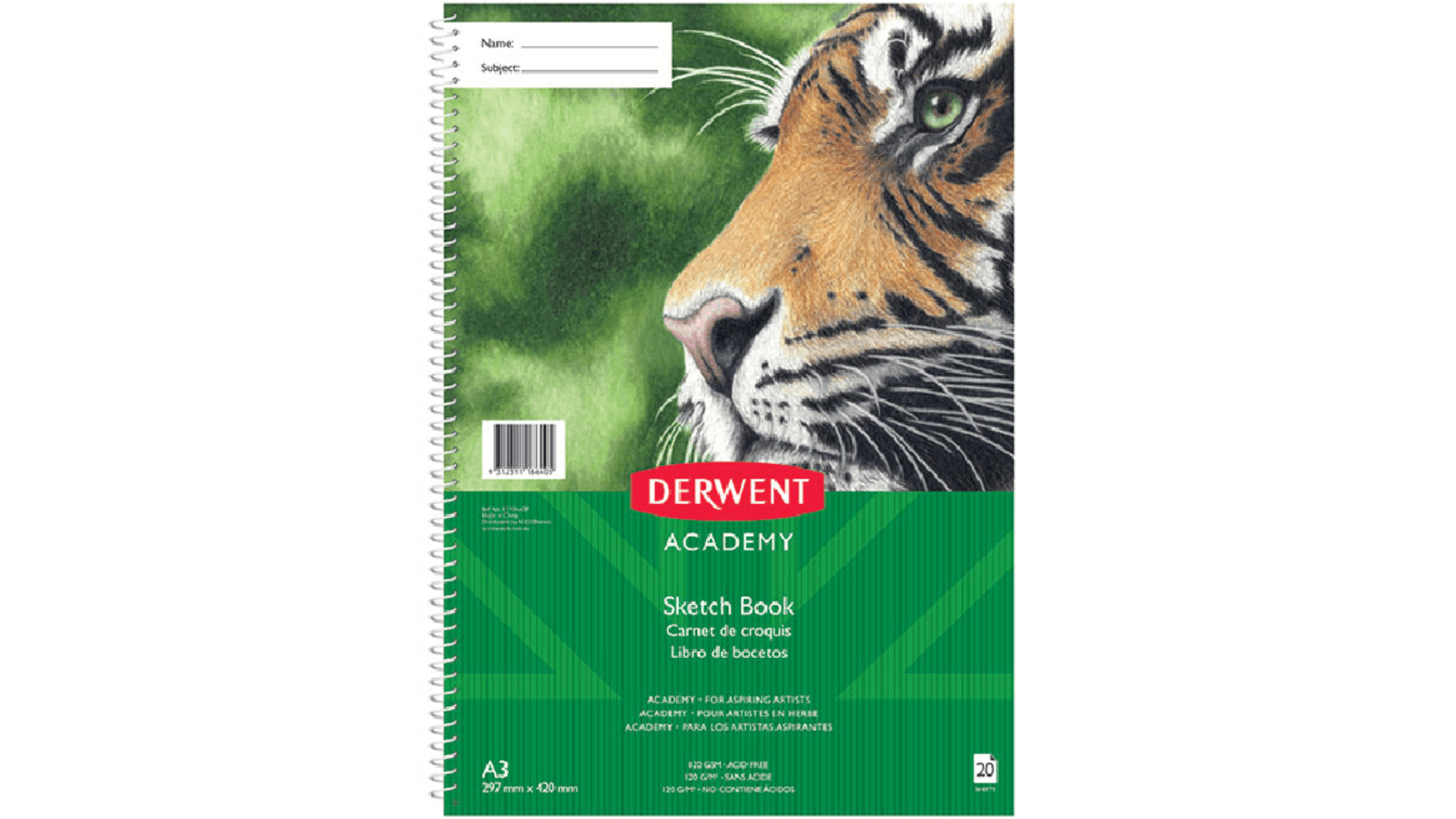 Derwent 20 Spiral Sheet Portrait A3 Academy Artist Sketch Book