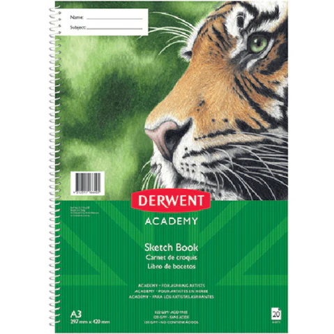 Derwent 20 Spiral Sheet Portrait A3 Academy Artist Sketch Book