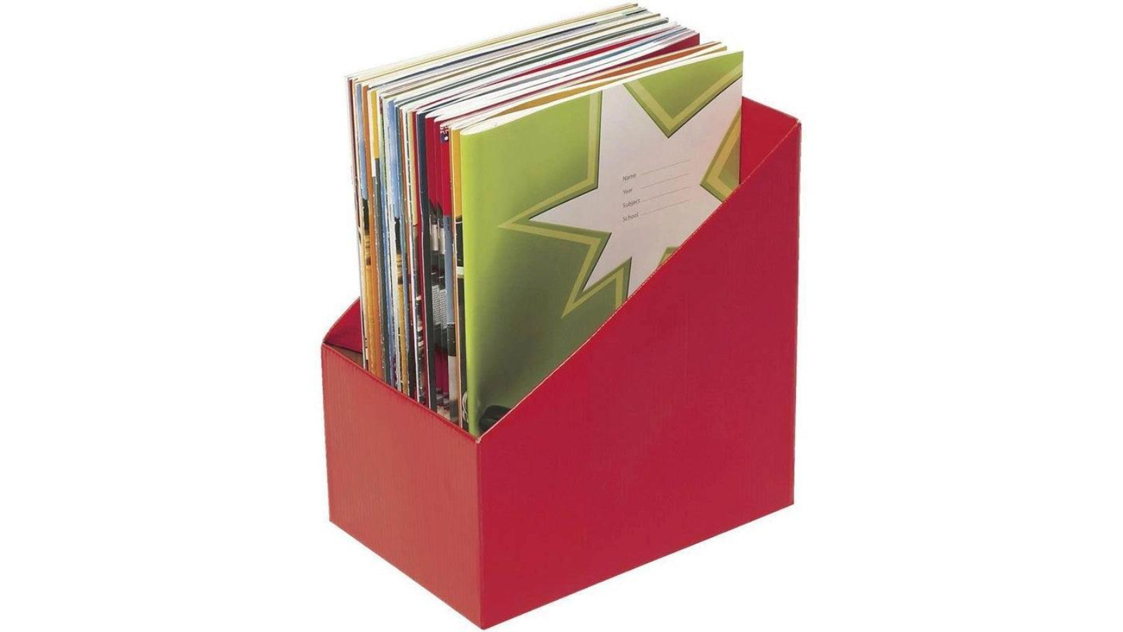 Marbig Pack of 5 Large Book Box - Red