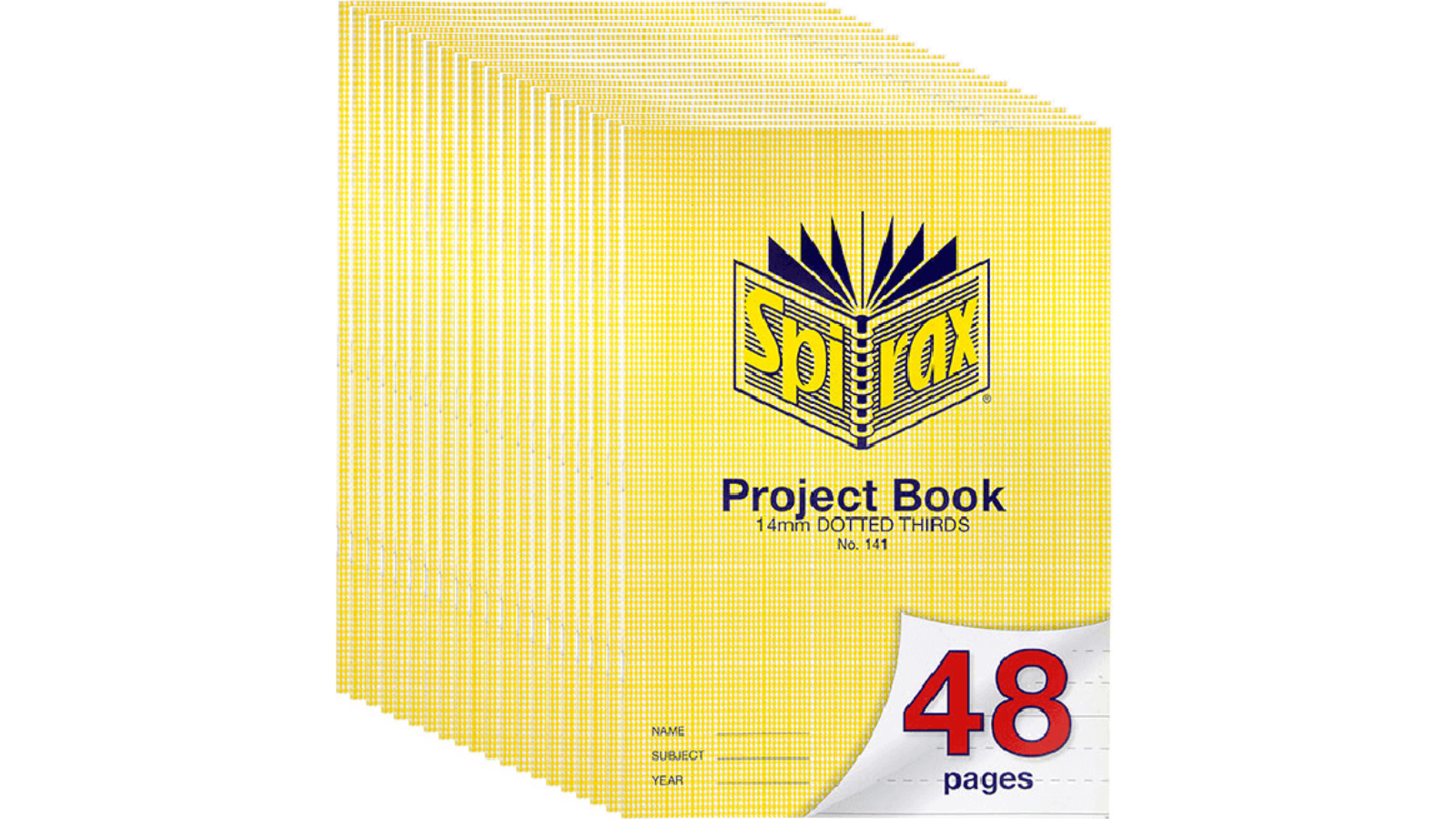 Spirax 141 48 Page 1.4cm Dotted Thirds A4 Project Book - Pack of 20 ...