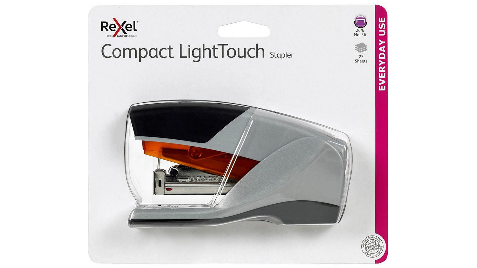 Rexel Compact Light Touch Stapler - Grey