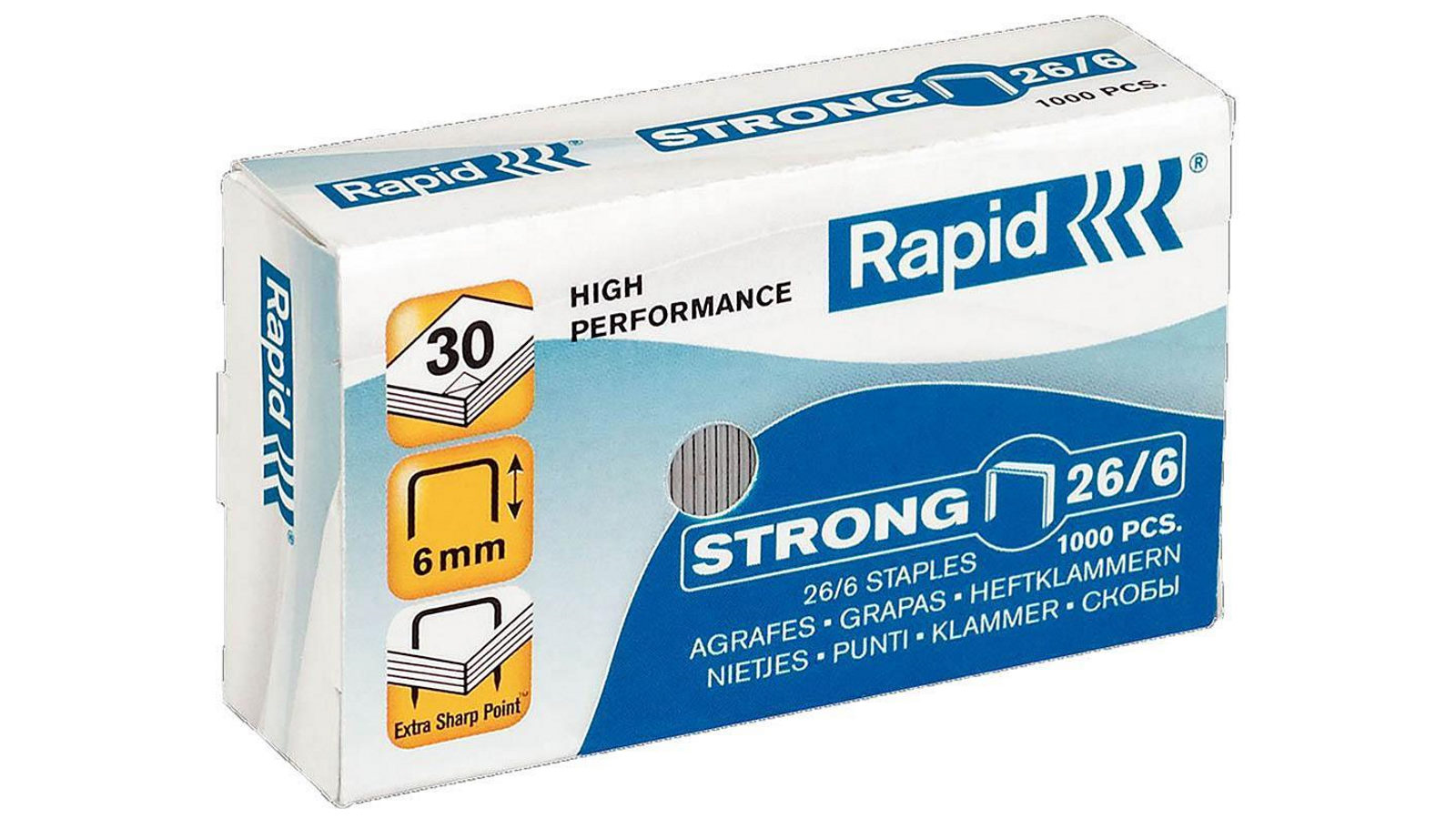 Rapid 26/6 Box of 1000 Strong Staples