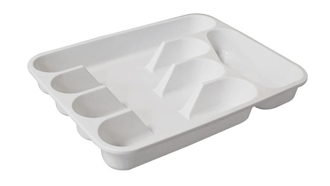 Connoisseur White Cutlery Tray 5 Compartment Organiser