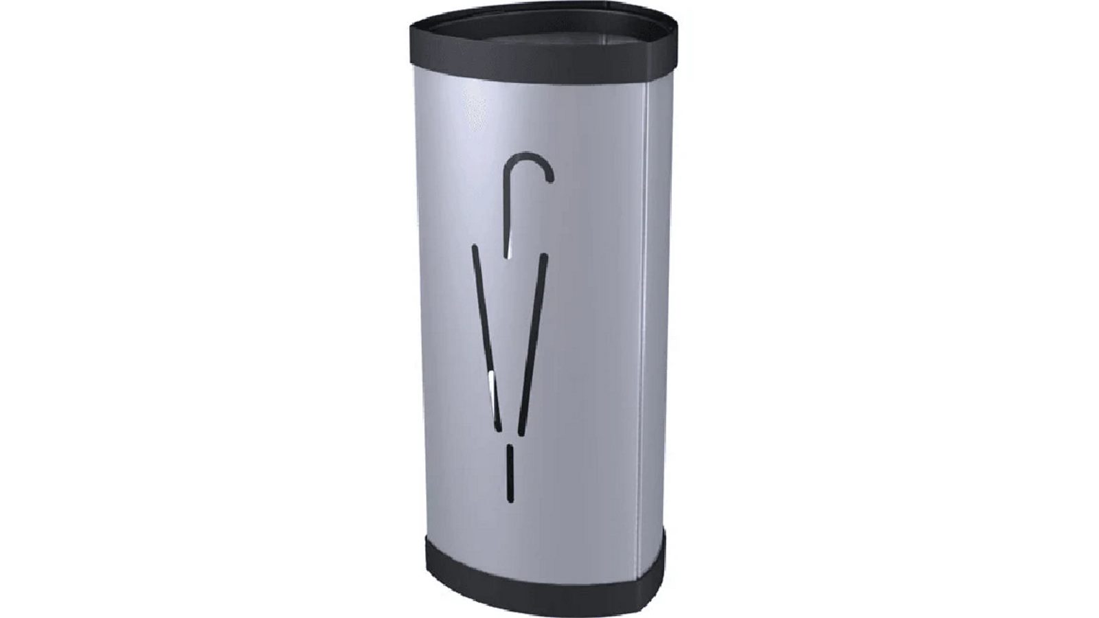 Alba Umbrella Stand Bin Lobby Reception - Steel Silver