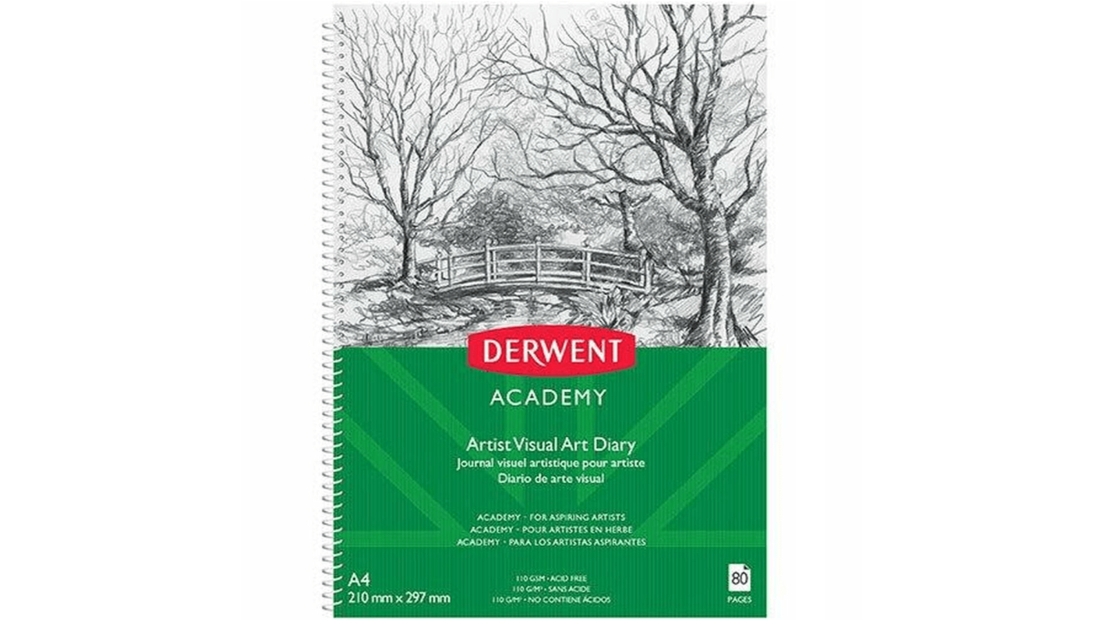 Derwent 80 Page A4 Journal Portrait Academy Visual Art Diary Book