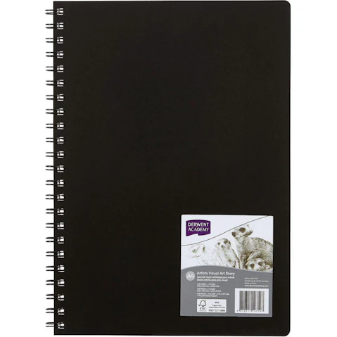 Derwent Black A4 Portrait Academy Visual Art Diary - 120 Page