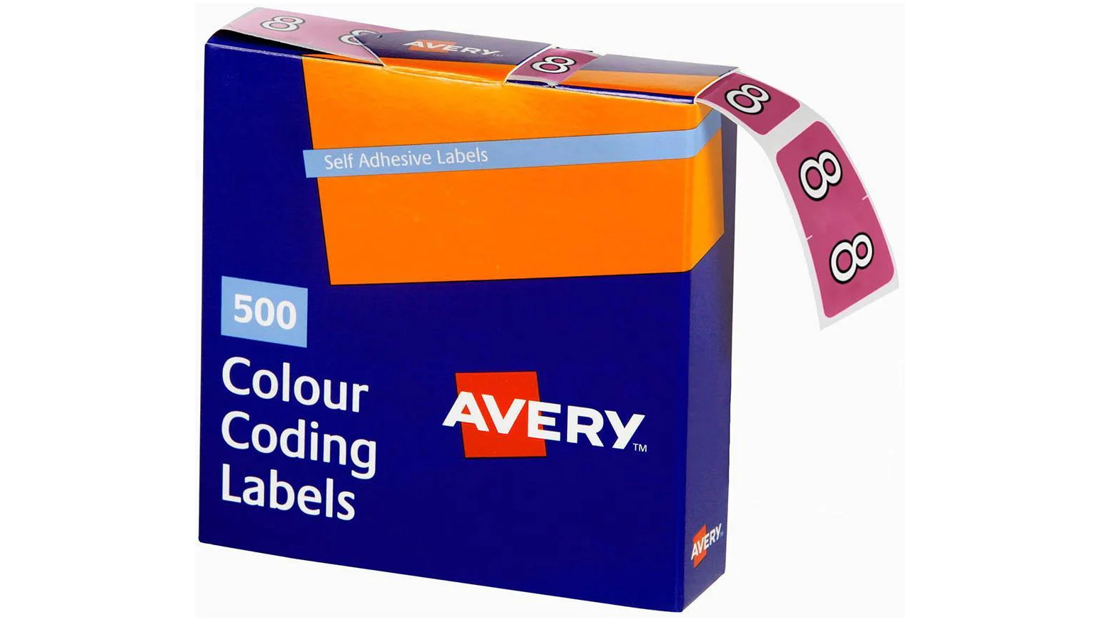 Avery 43248 Pack of 500 2.5 x 3.8cm Year Code 8 Side Tab Label - Mauve