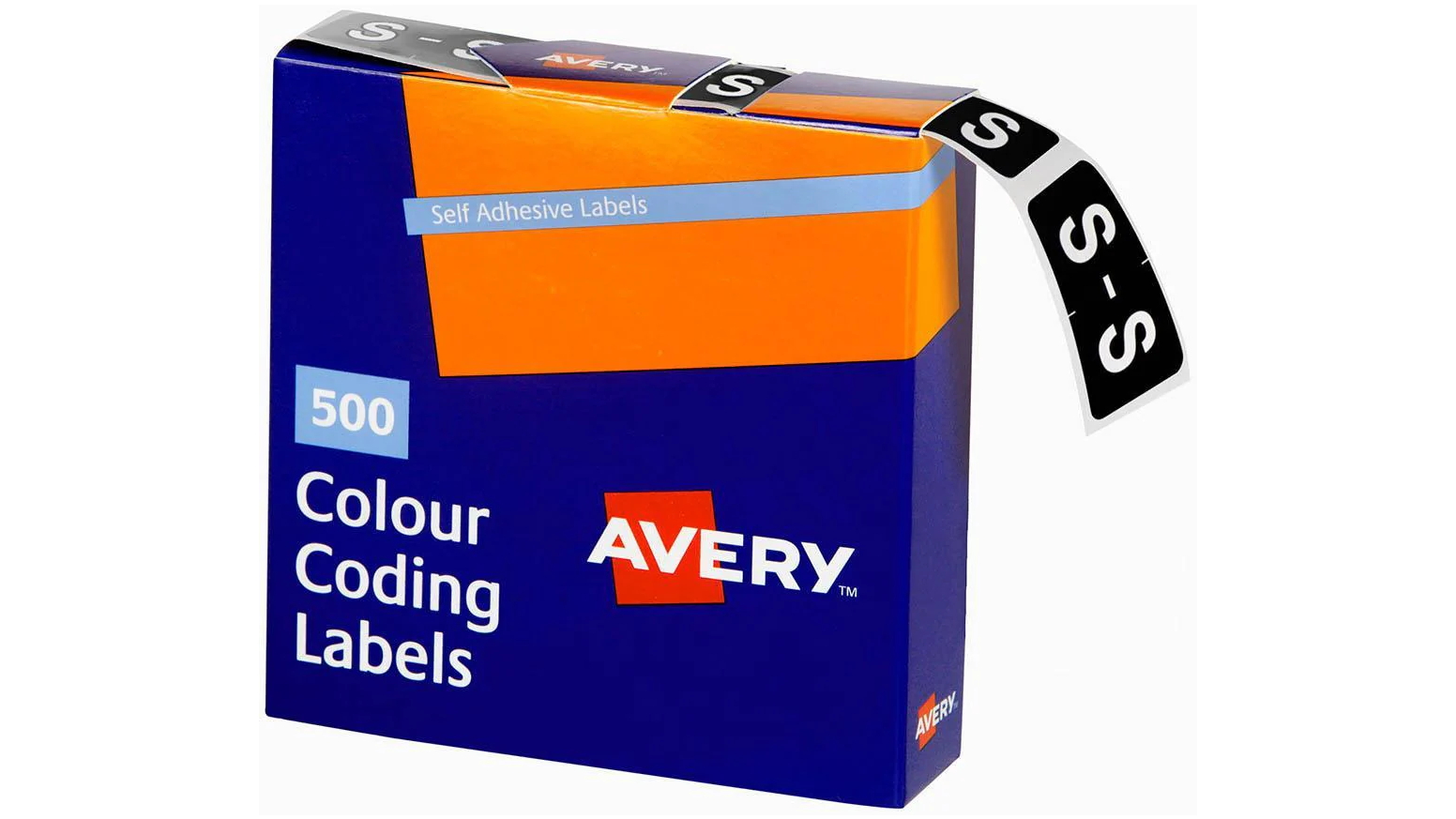 Avery 43219 Pack of 500 2.5 x 3.8cm S Side Tab Colour Coding Label - Dark Green