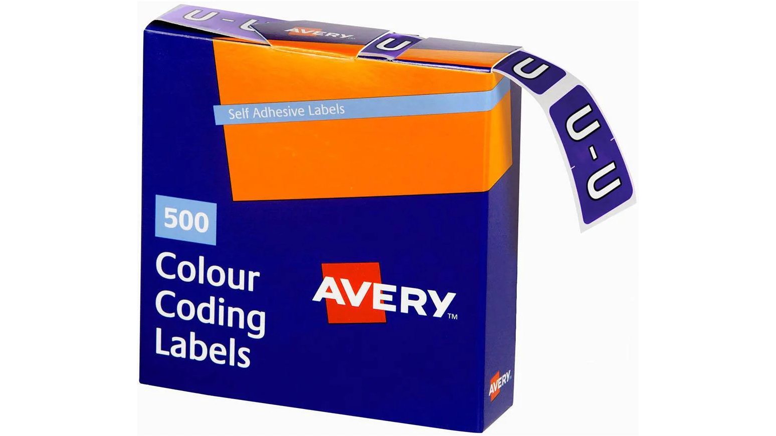 Avery 43221 Pack of 500 2.5 x 3.8cm U Side Tab Colour Coding Label - Purple