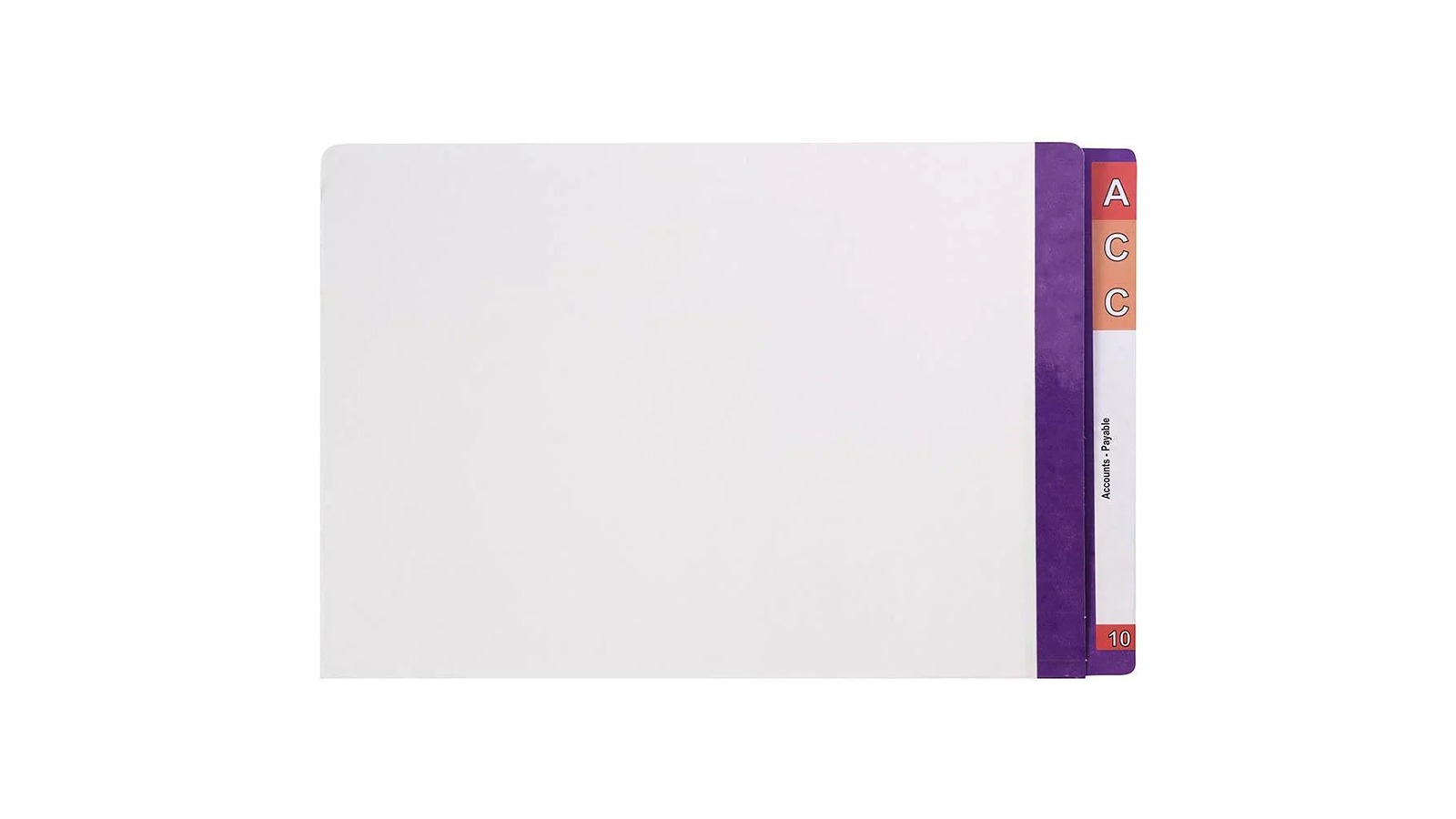 Avery 42437 Box of 100 White/Purple Lateral File with Tab Mylar Foolscap