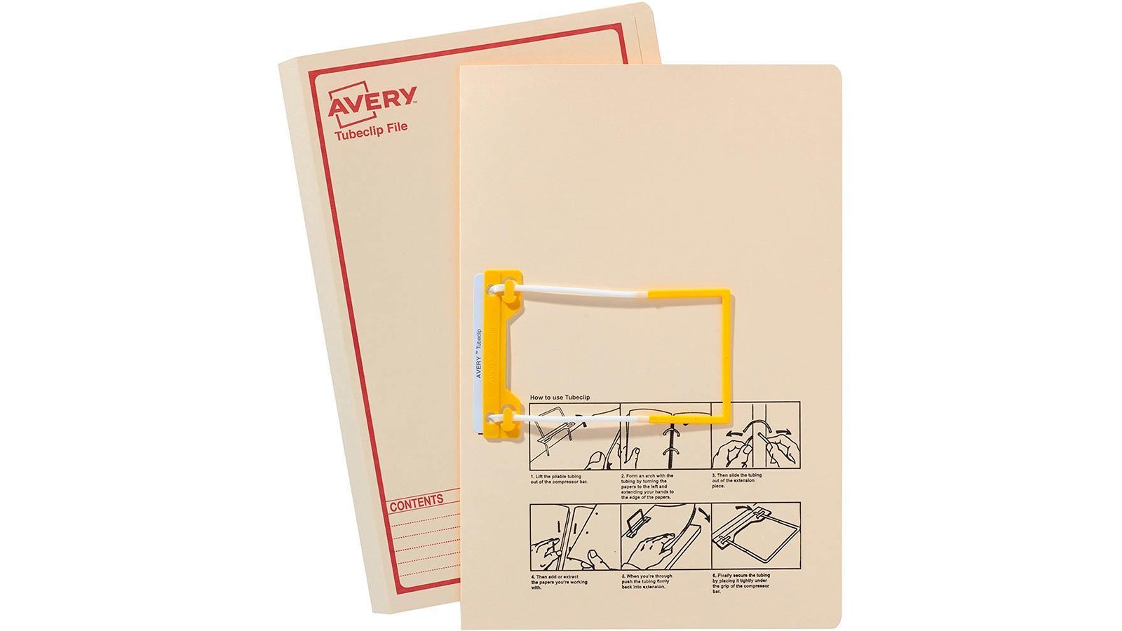 Avery 84515 Buff/Red Print Tubeclip File Foolscap