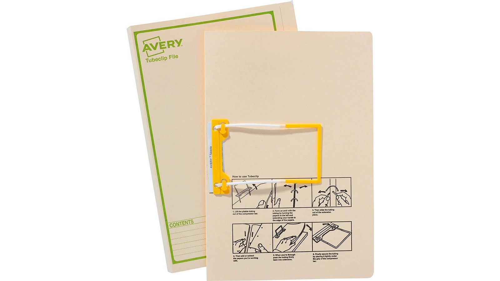 Avery 84535 Buff/Green Print Tubeclip File Foolscap