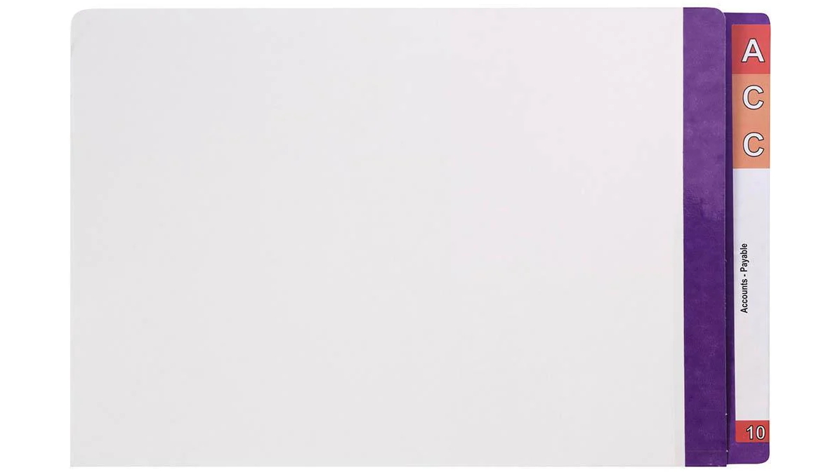 Avery 42537 Box of 100 White Lateral File with Purple Mylar Tab