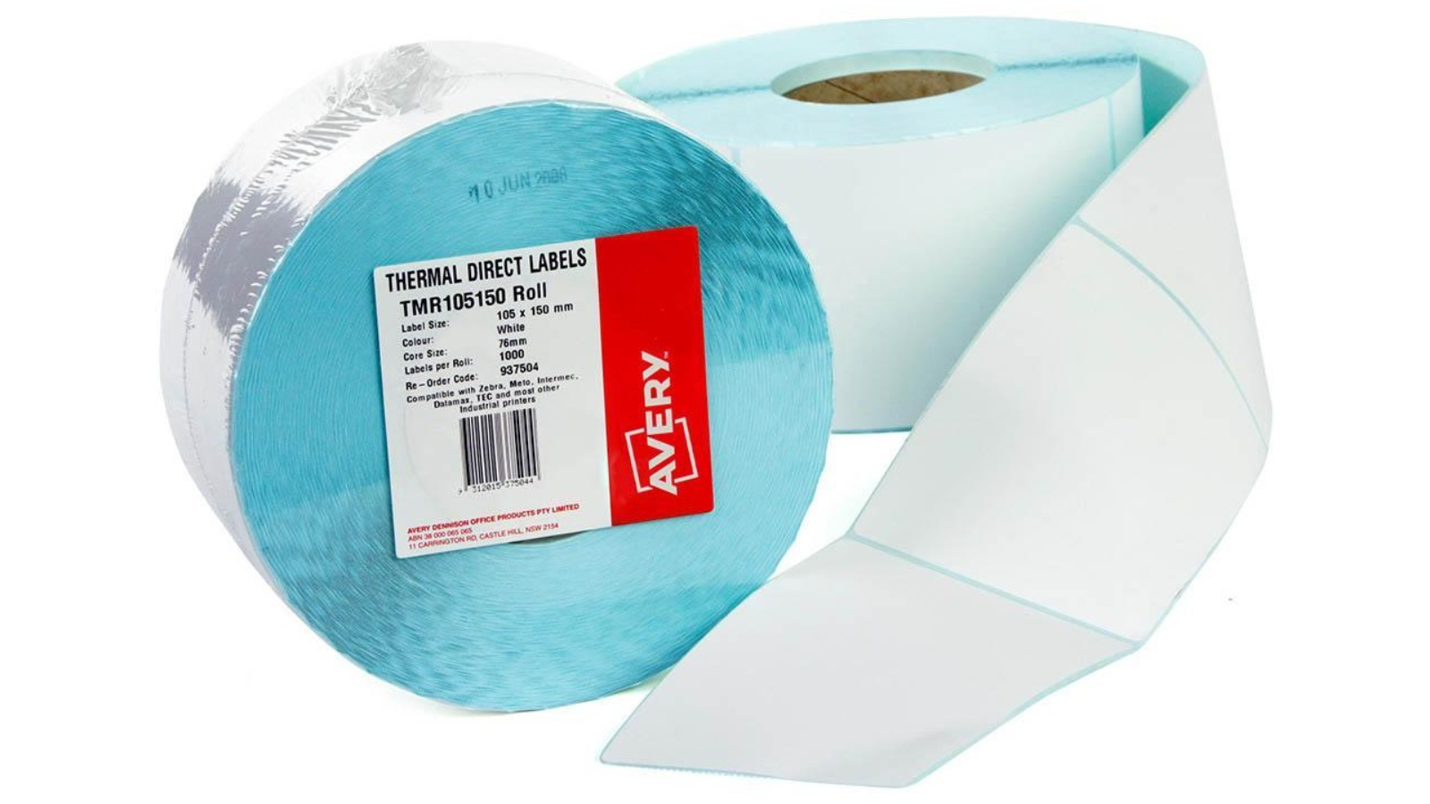 Avery Pack of 1500 10 × 10cm Thermal Roll Label