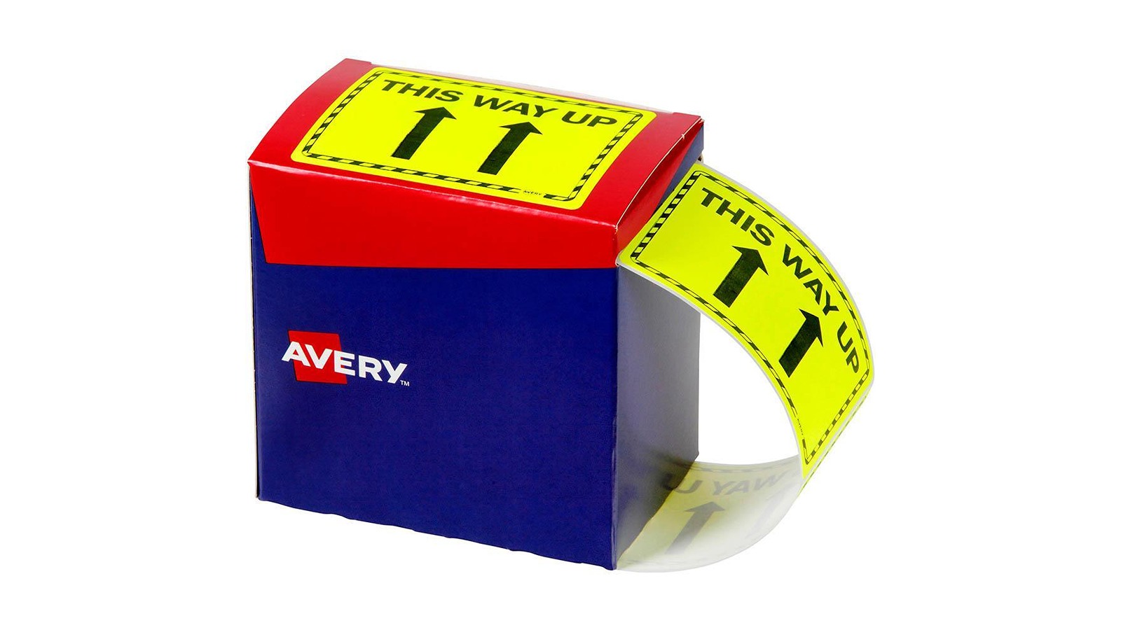 Avery 932605 Pack of 750 Fluoro Yellow This Way Up Message Label