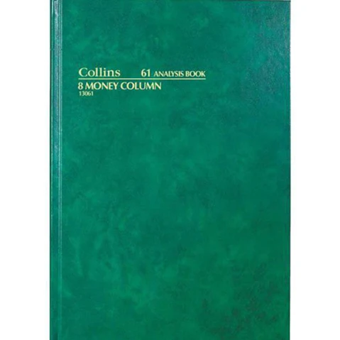 Collins-Debden 61 A4 84 Leaf Page Series 8 Money Column Analysis Book - Green