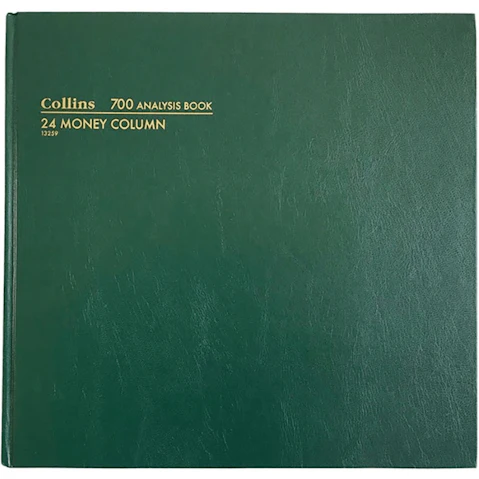 Collins-Debden 700 A3.5 96 Leaf MC Series Analysis Book 24 Money Column - Green