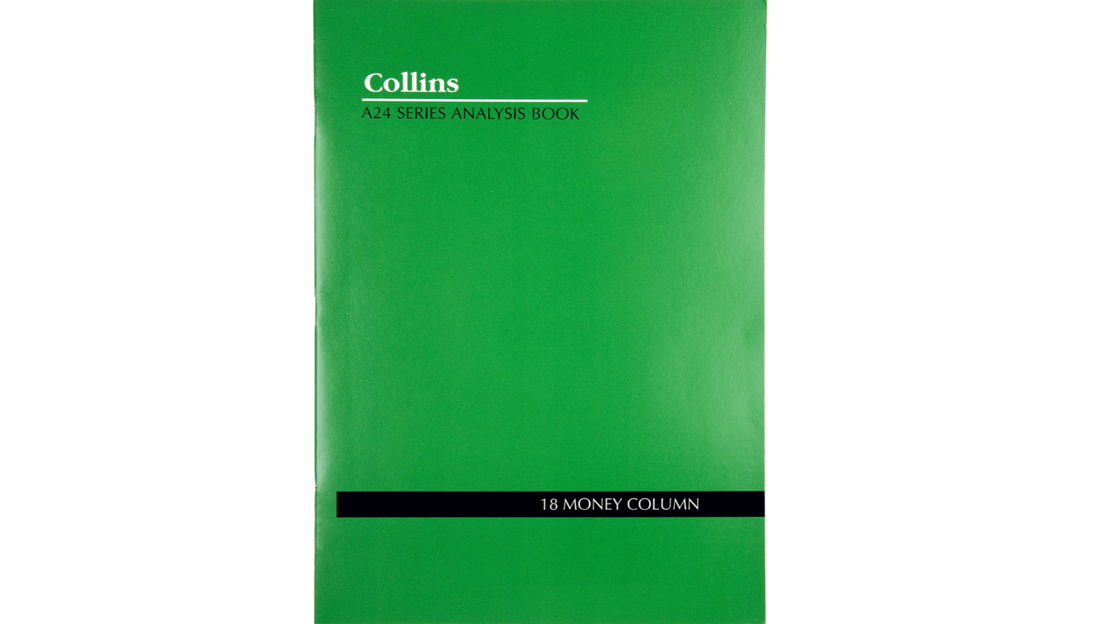 Collins-Debden A24 A4 Stapled Feint Ruled Series 18 Money Column Analysis Book - Green