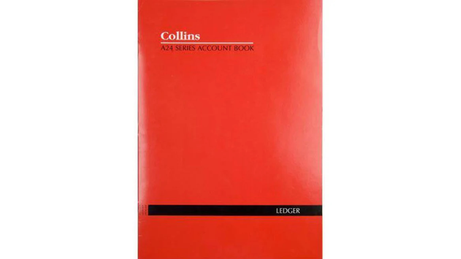 Collins-Debden A24 A4 Stapled Double Ledger Feint Rule Series Account Book - Red
