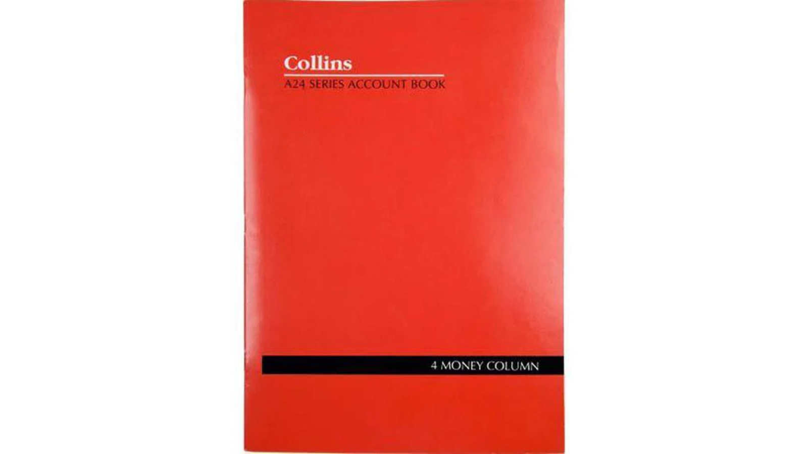 Collins-Debden A24 A4 Leaf Stapled Feint Rule Series Account Book 4 Money Column - Red