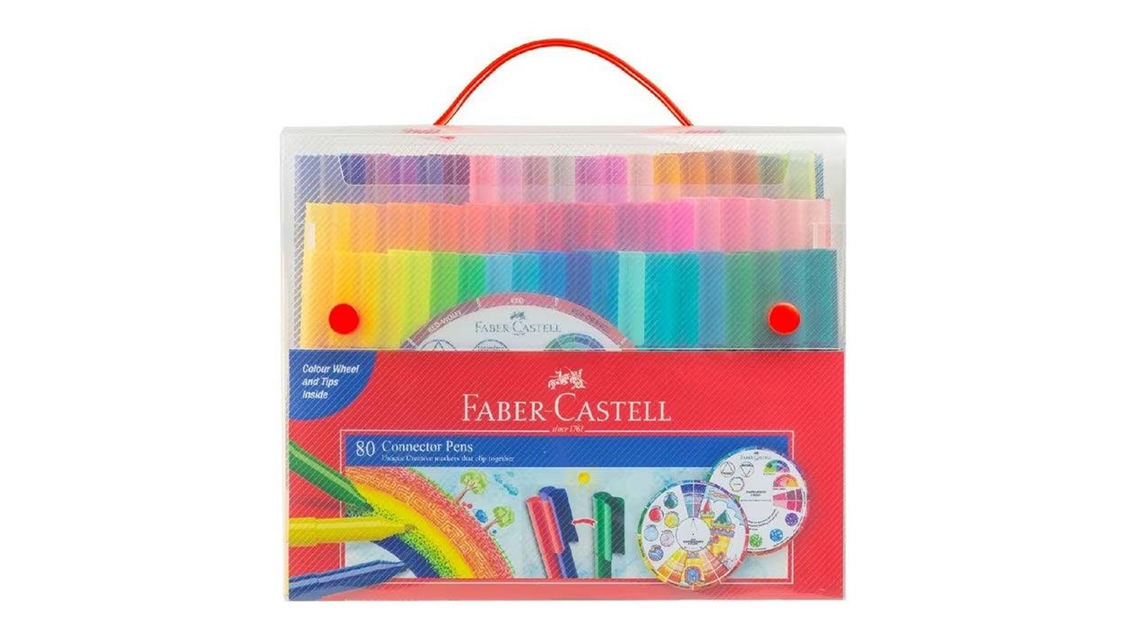 Faber-Castell Pack of 80 Assorted Connector Pen with Colour Wheel
