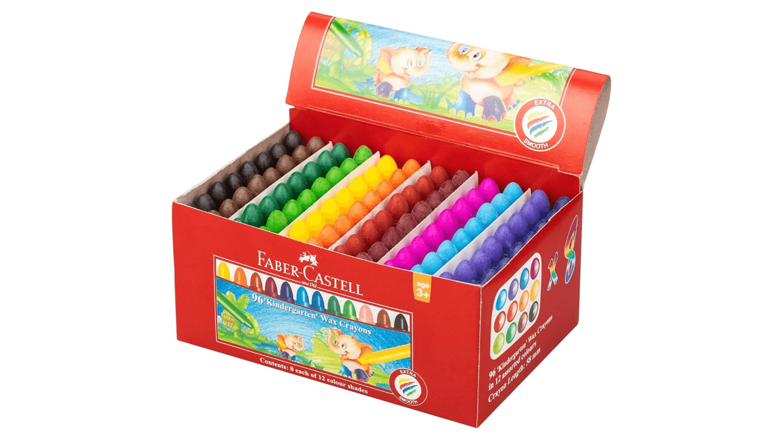 Faber Castell Pack of 96 Wax Crayon Box