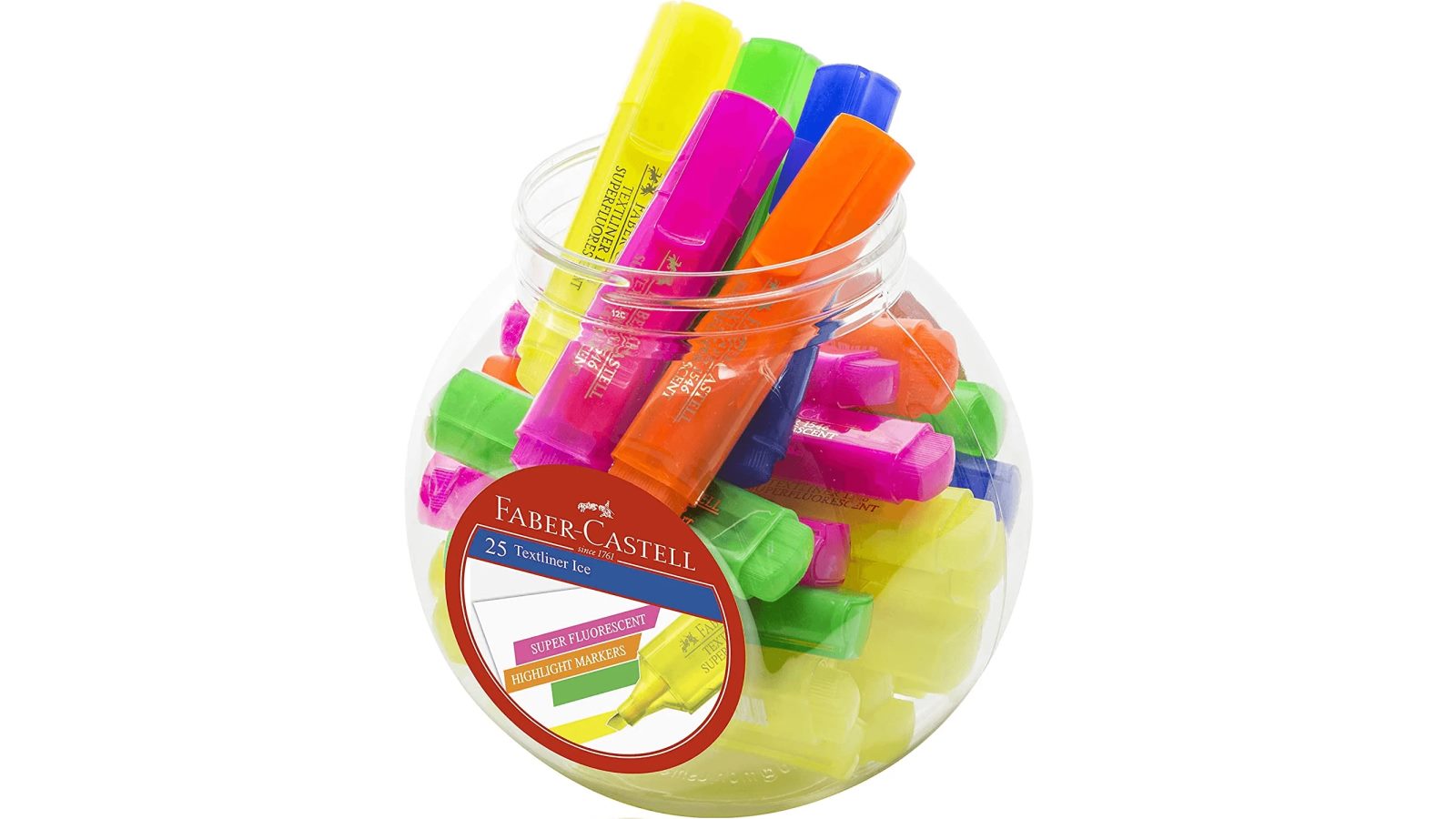 Faber-Castell Textliner Ice Highlighters Chisel Assorted Jar of 25 Colours