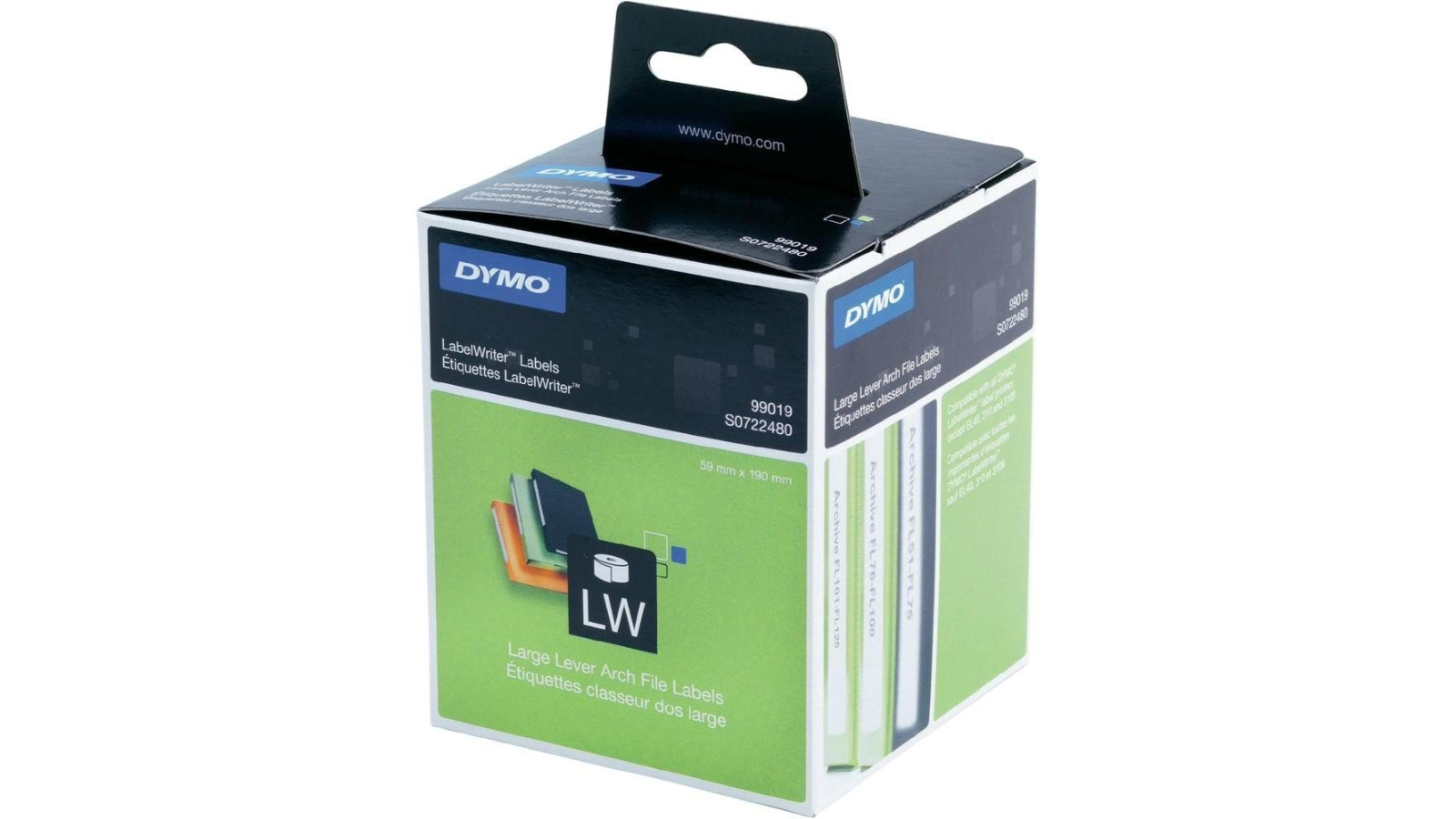 Dymo 100 White Lever Arch LW Label Roll - 5.9 x 19cm