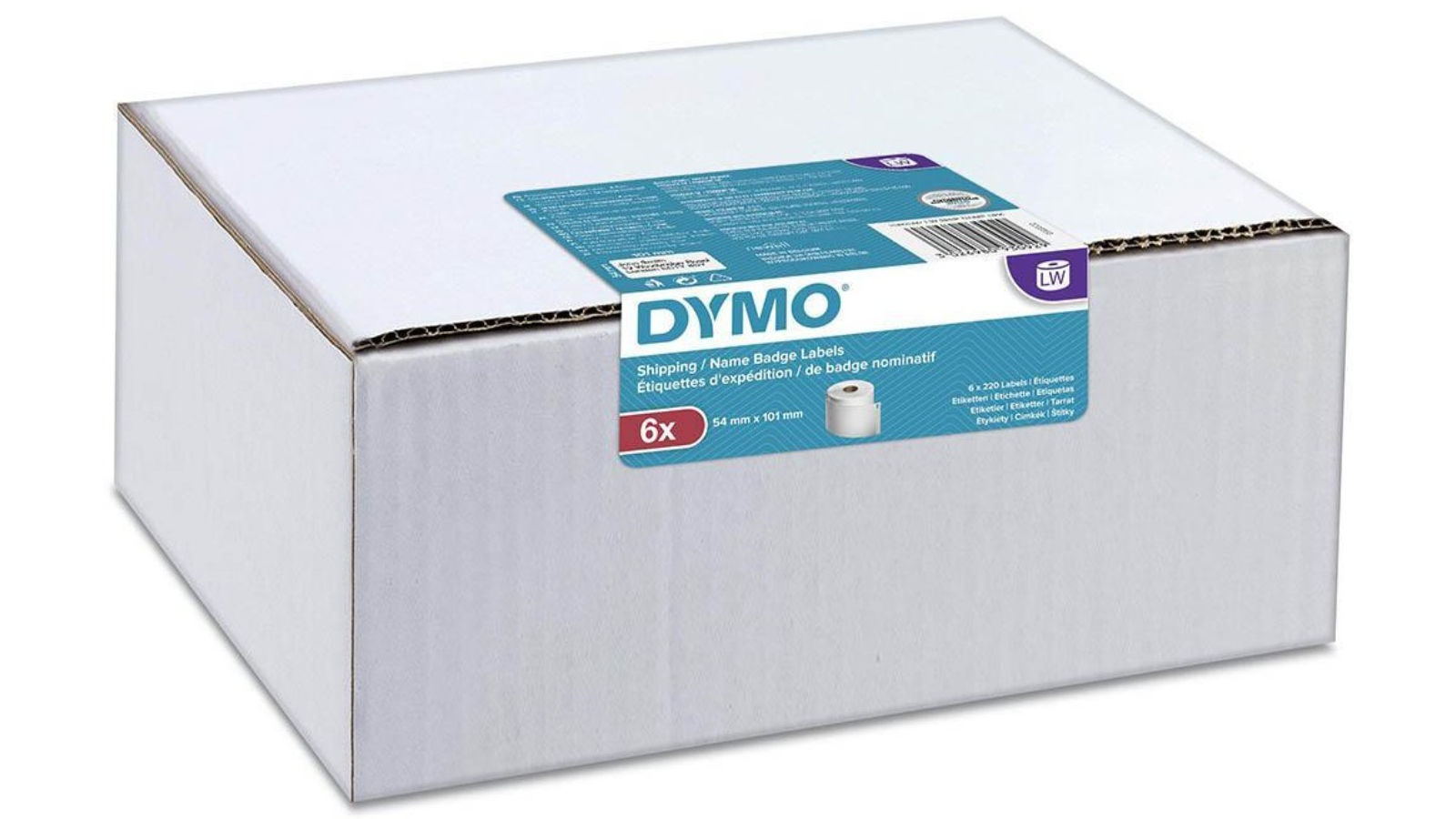 Dymo Set of 6 White LW Shipping Label - 5.4 x 10.1cm