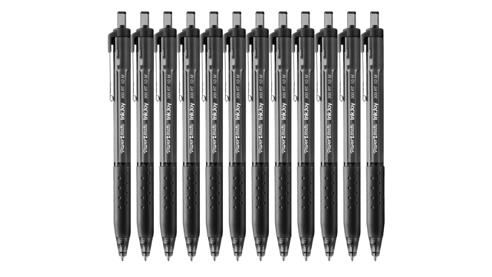 Papermate Pack of 12 Inkjoy 300 Retractable Medium Ballpoint Pen - Black