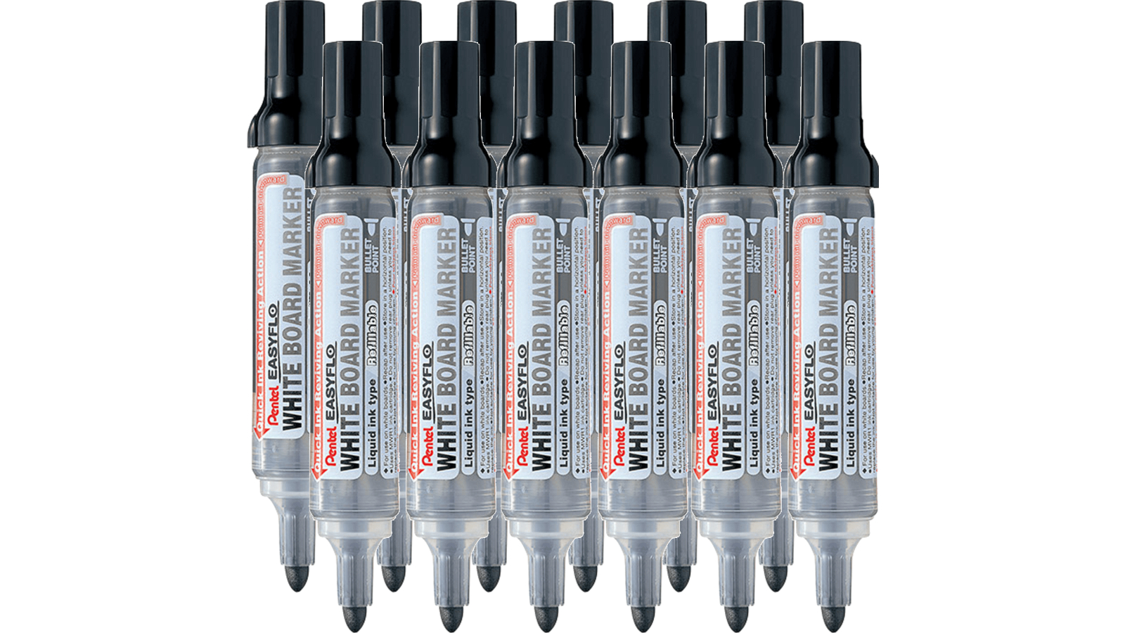Pentel MW50M Box of 12 Easyflo Bullet Point Whiteboard Marker