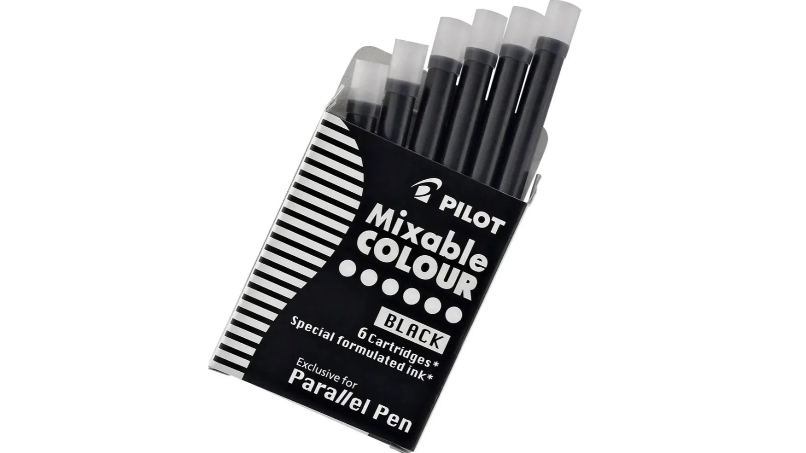 Pilot Pack of 6 Black Ink Parallel Pen Cartridge