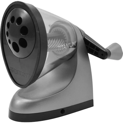 Westcott Titanium Manual Rotary Pencil Sharpener with Various Hole