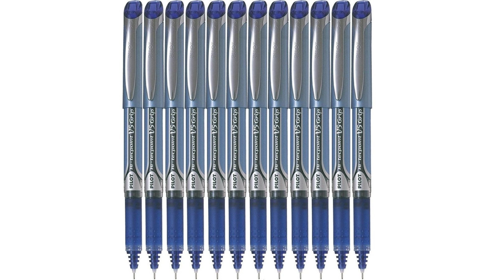 Pilot Box of 12 V5 Hi-Tecpoint Extra Fine Grip Pen  - Blue