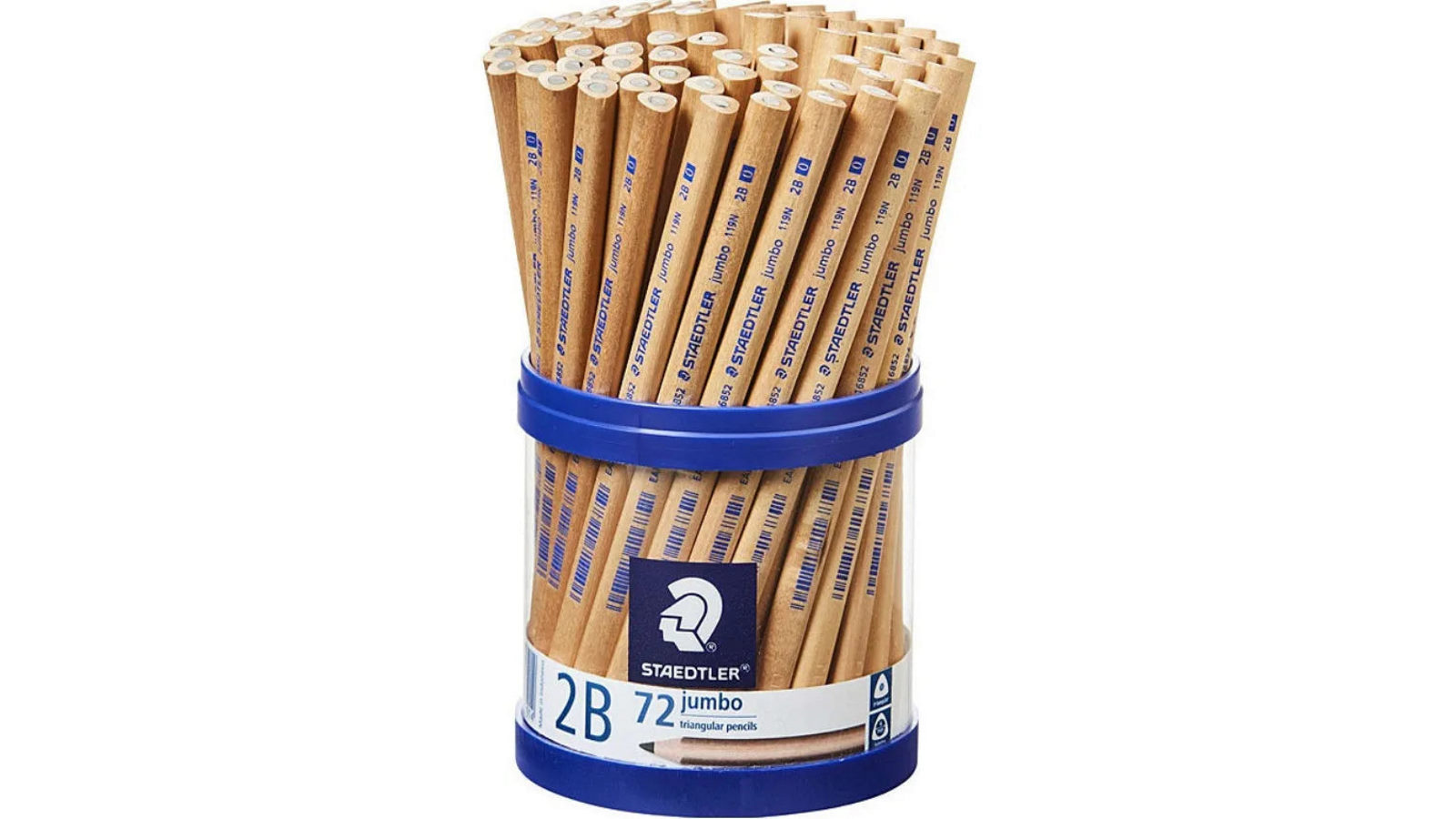 Staedtler Set of 72 Tub Natural Jumbo Triangular 2B Pencils