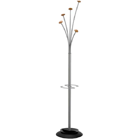Alba Festival Coat Rack - Metallic Grey/Wood