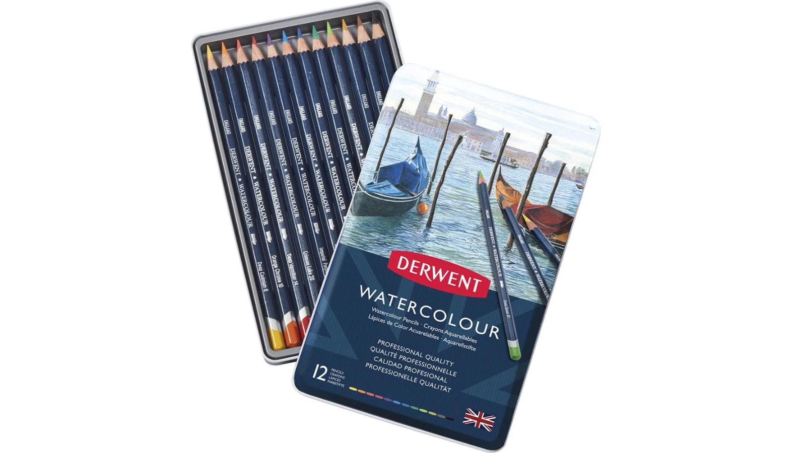 Derwent Set of 12 Watercolour 0.35cm Coloured Pencil