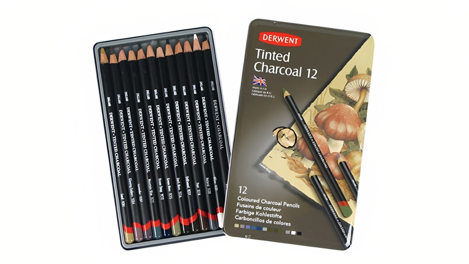 Derwent  Set of 12 Tinted Charcoal Pencil