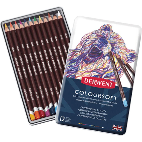 Derwent Pack of 12 Assorted Coloursoft Pencil
