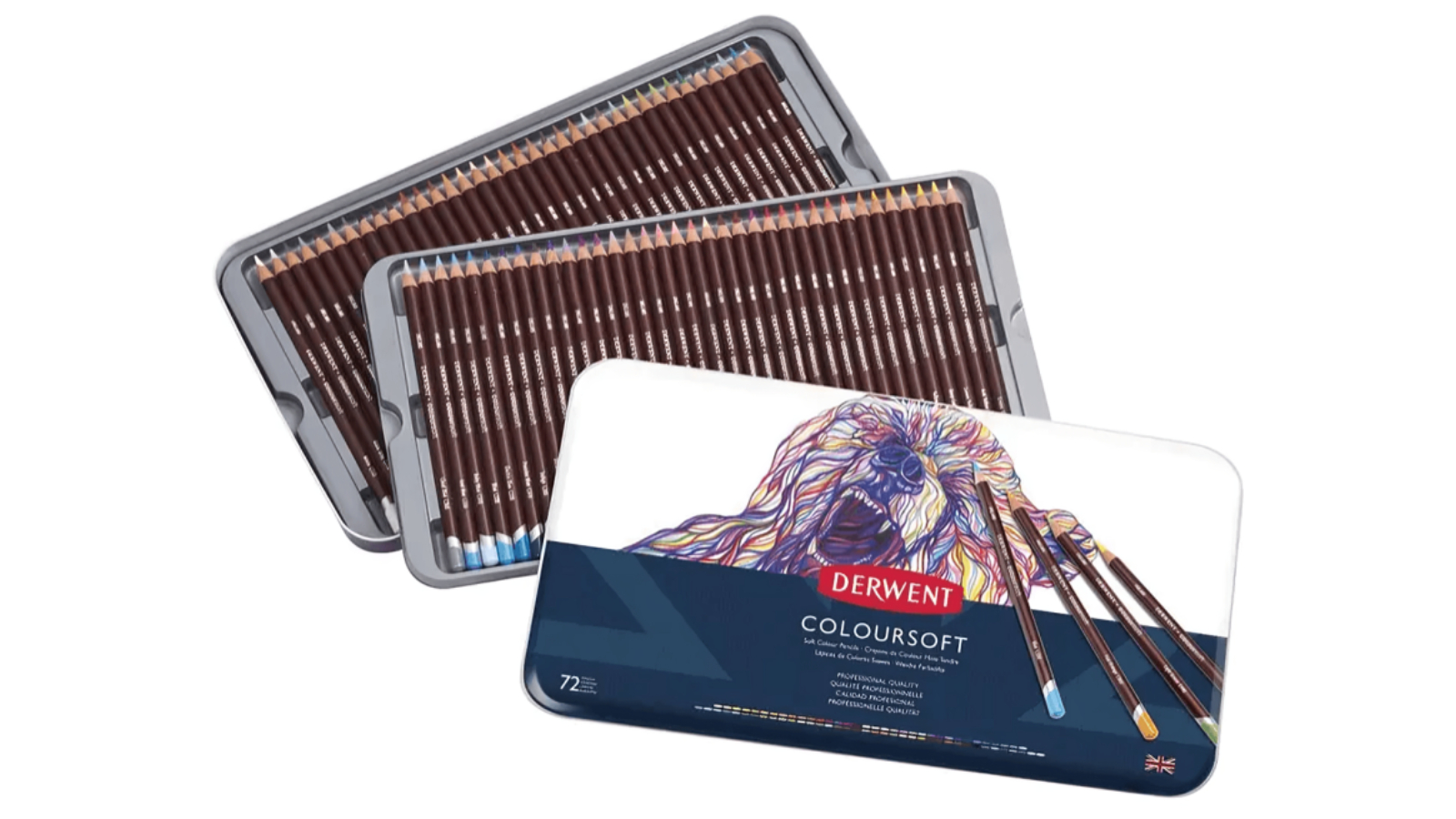 Derwent Professional 72 Coloursoft Pencil Tin Set