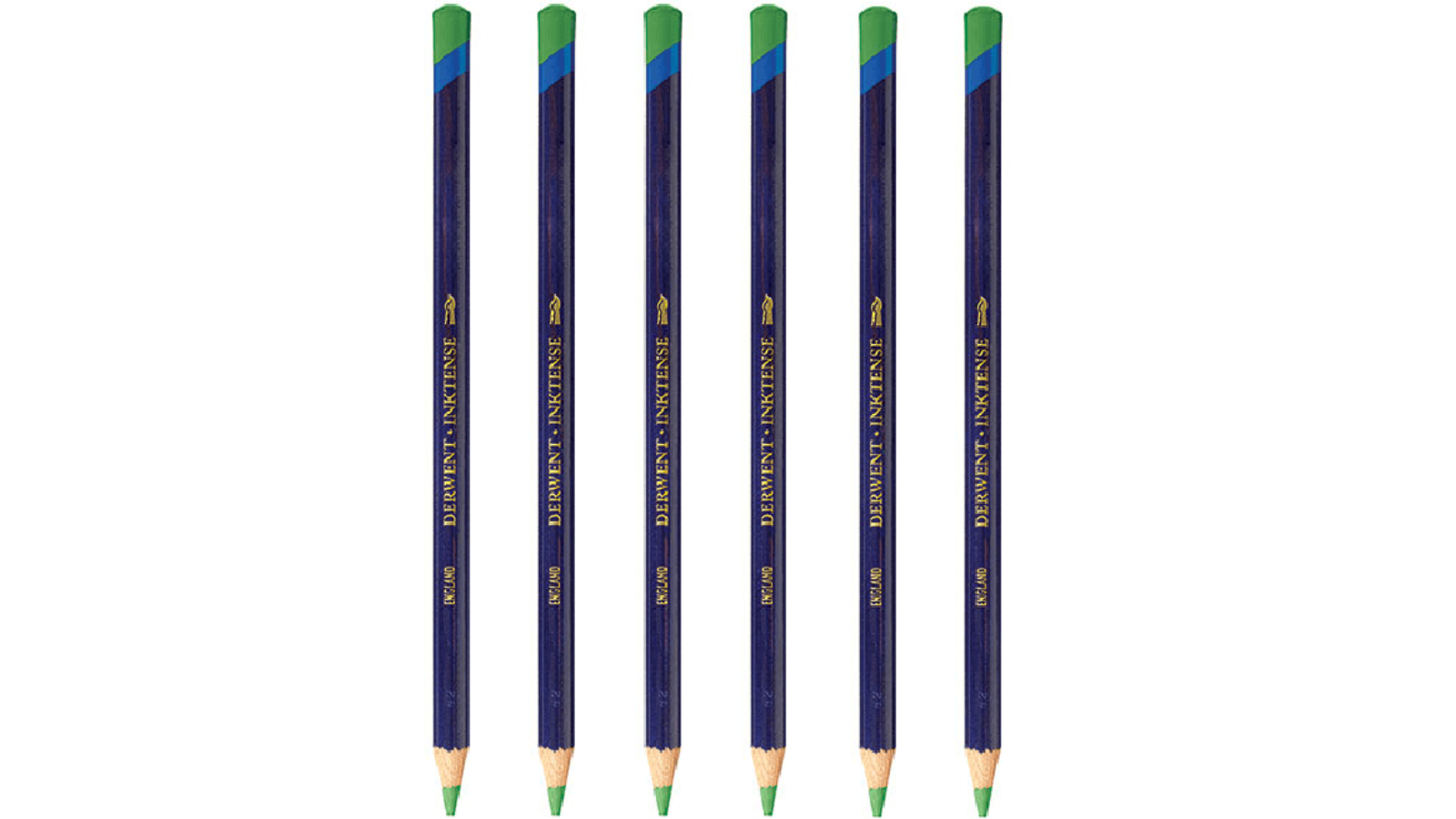 Derwent 1400 Pack of 6 Inktense Pencil - Apple Green
