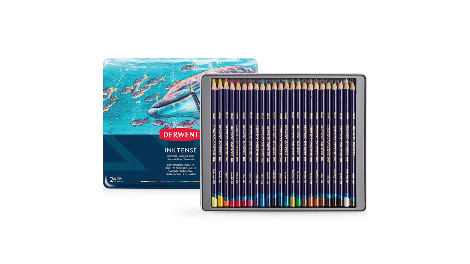 Derwent Pack of 24 Inktense Mix Water Coloured Pencils