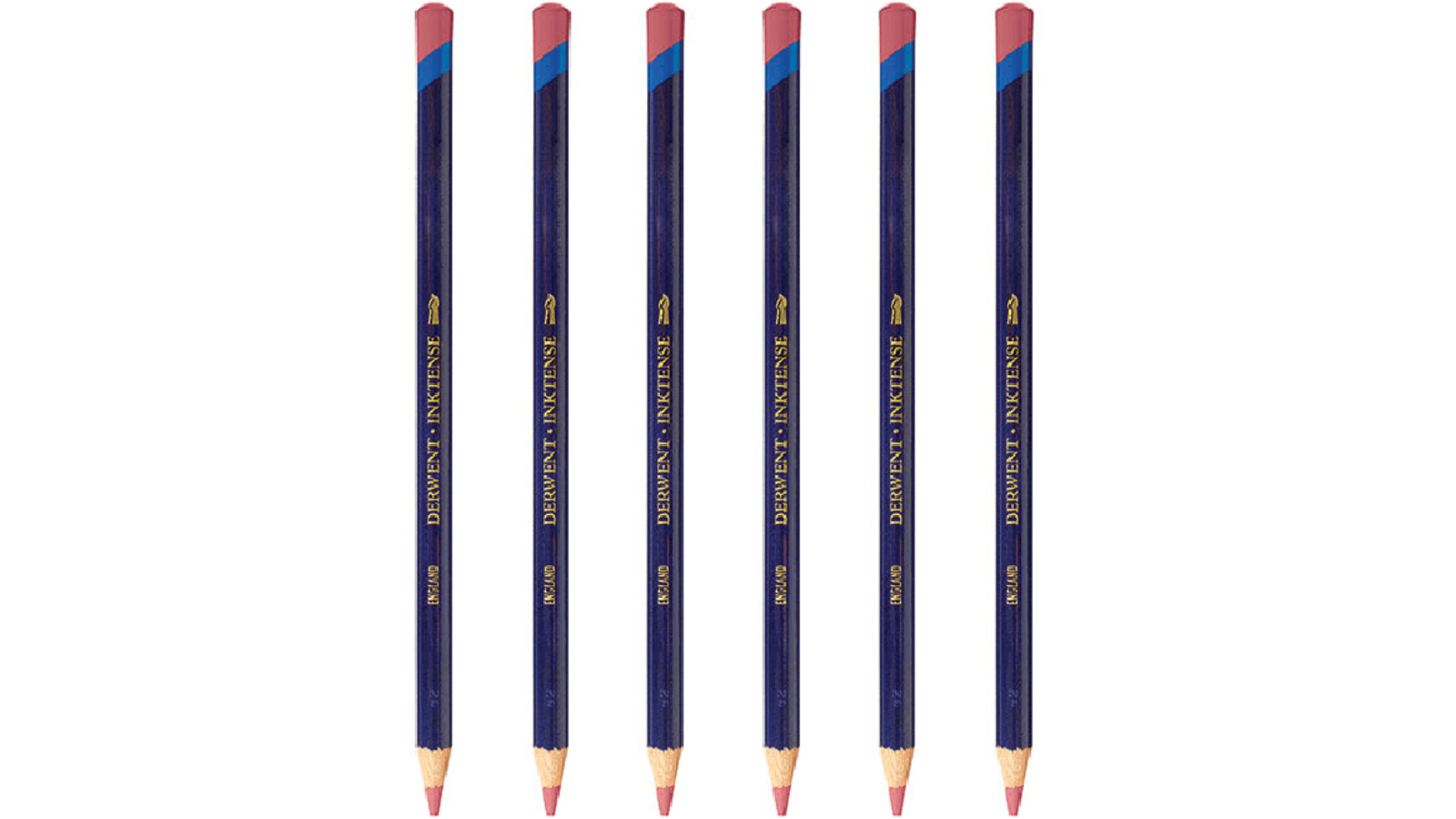 Derwent 0520 Pack of 6 Inktense Pencil - Carmine Pink